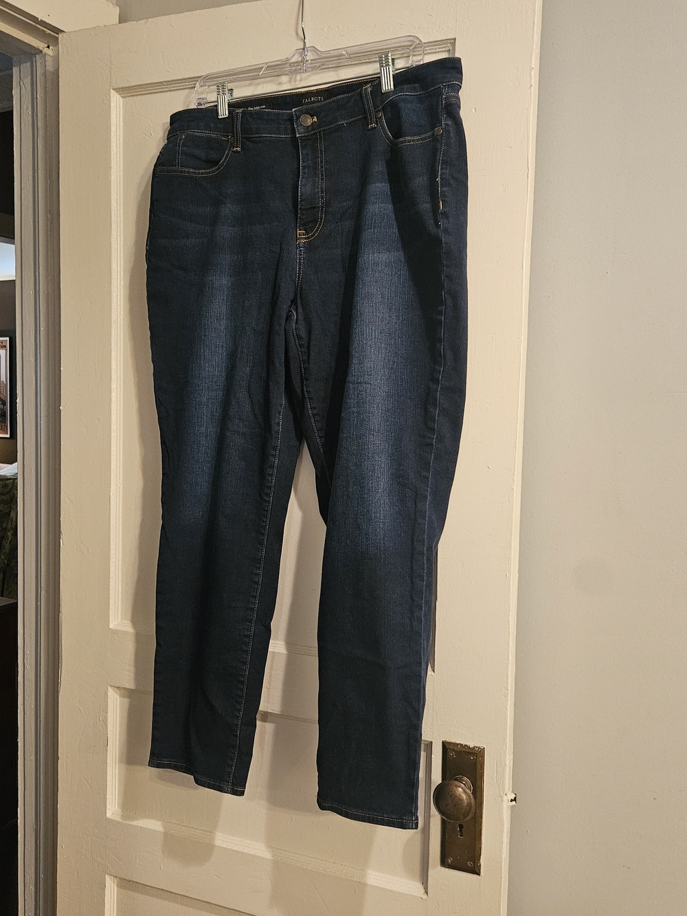 Talbots Slim Ankle Jeans, Curvy - Dark Wash, Size 16